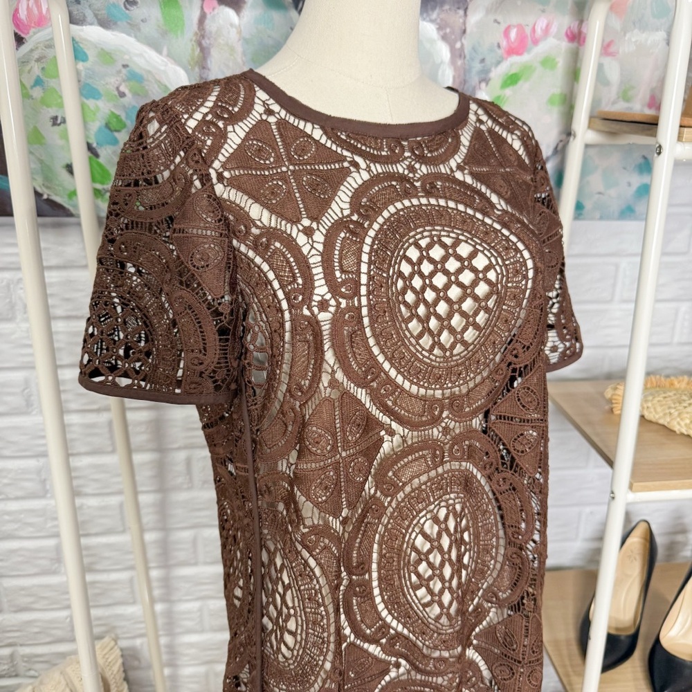 Sundance Brown Crochet Lace Dress (M) - Picture 4 of 4
